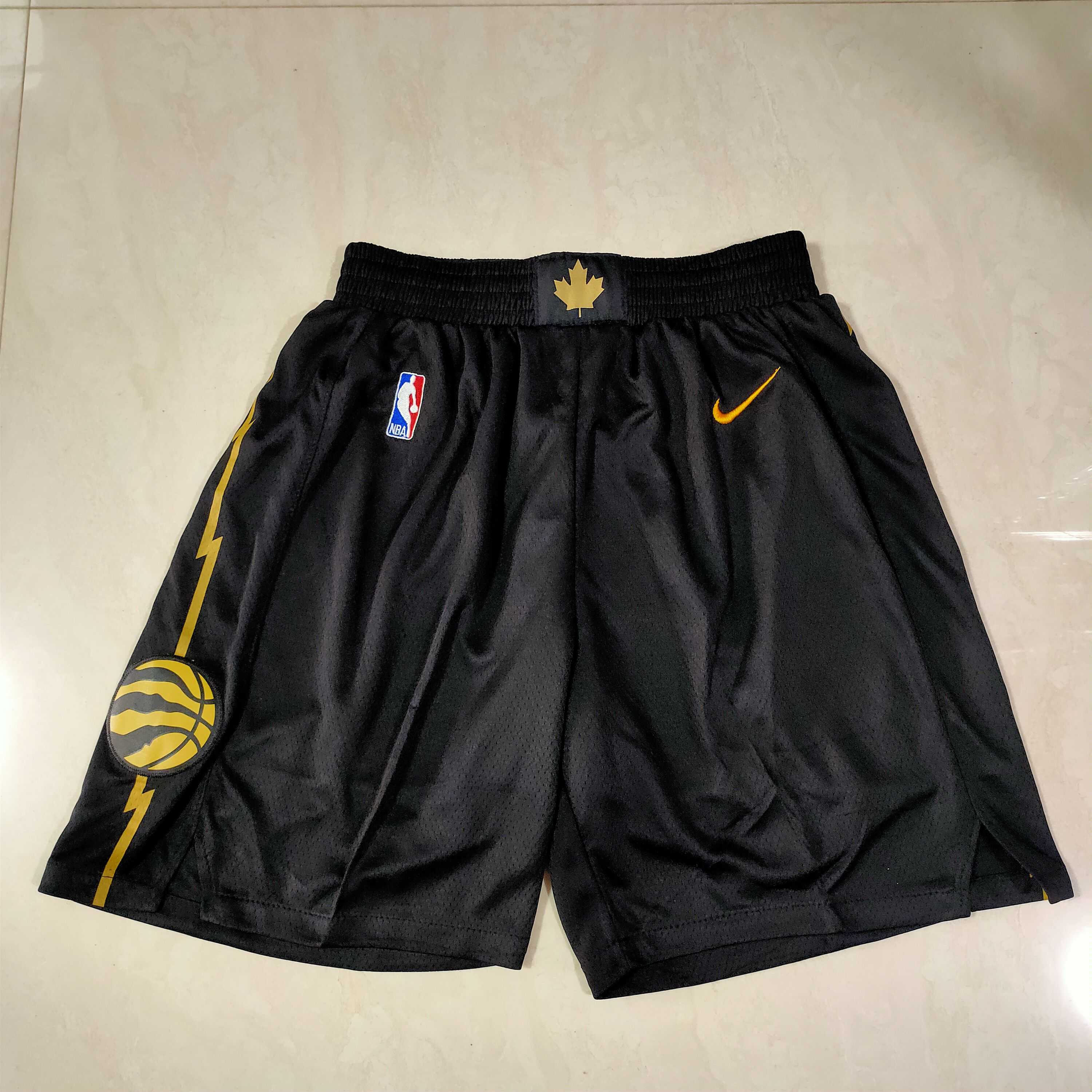 Men NBA Toronto Raptors Black Shorts 0416